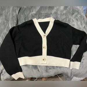 Black and Cream Women's Sweater